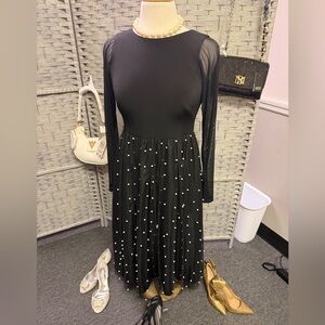 Calvin Klein Black Dress with Pearl Details
